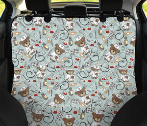 Teddy Bear Doctor Pattern Print Pet Car Back Seat Cover