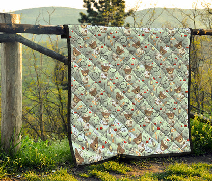 Teddy Bear Doctor Pattern Print Quilt