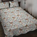Teddy Bear Doctor Pattern Print Quilt Bed Set