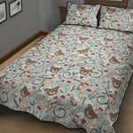 Teddy Bear Doctor Pattern Print Quilt Bed Set