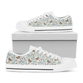 Teddy Bear Doctor Pattern Print White Low Top Sneakers