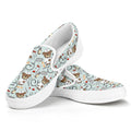 Teddy Bear Doctor Pattern Print White Slip On Sneakers