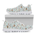 Teddy Bear Doctor Pattern Print White Running Shoes