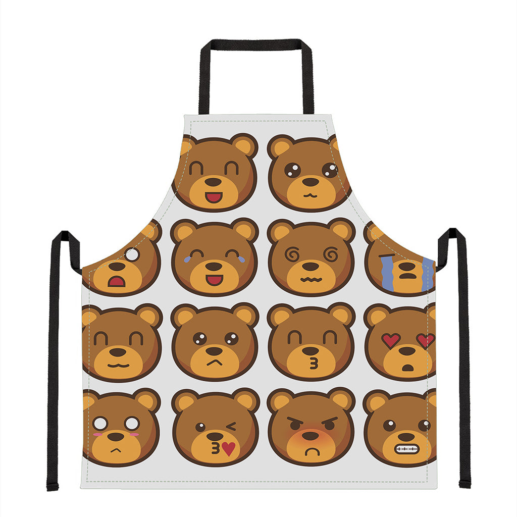 Teddy Bear Emoji Print Apron