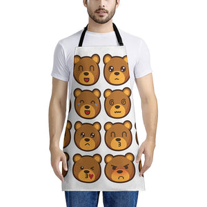 Teddy Bear Emoji Print Apron