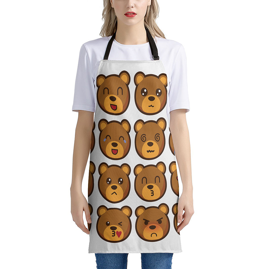 Teddy Bear Emoji Print Apron