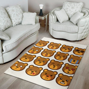 Teddy Bear Emoji Print Area Rug