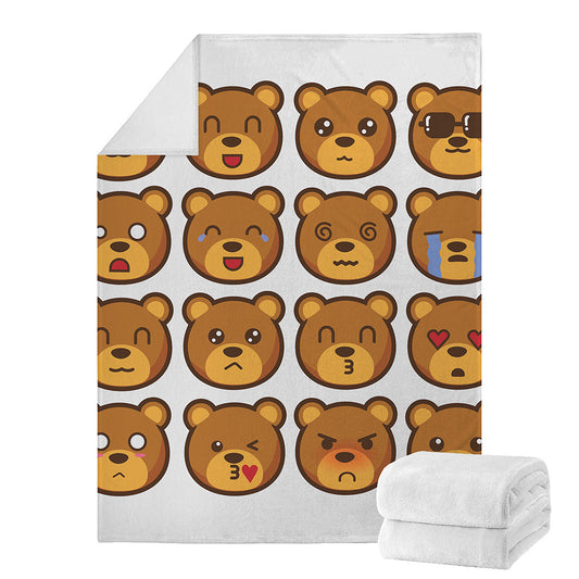 Teddy Bear Emoji Print Blanket
