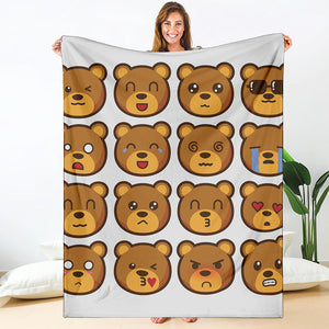 Teddy Bear Emoji Print Blanket