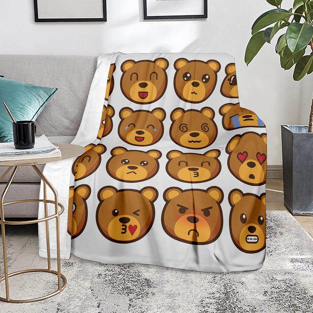 Teddy Bear Emoji Print Blanket
