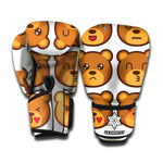 Teddy Bear Emoji Print Boxing Gloves