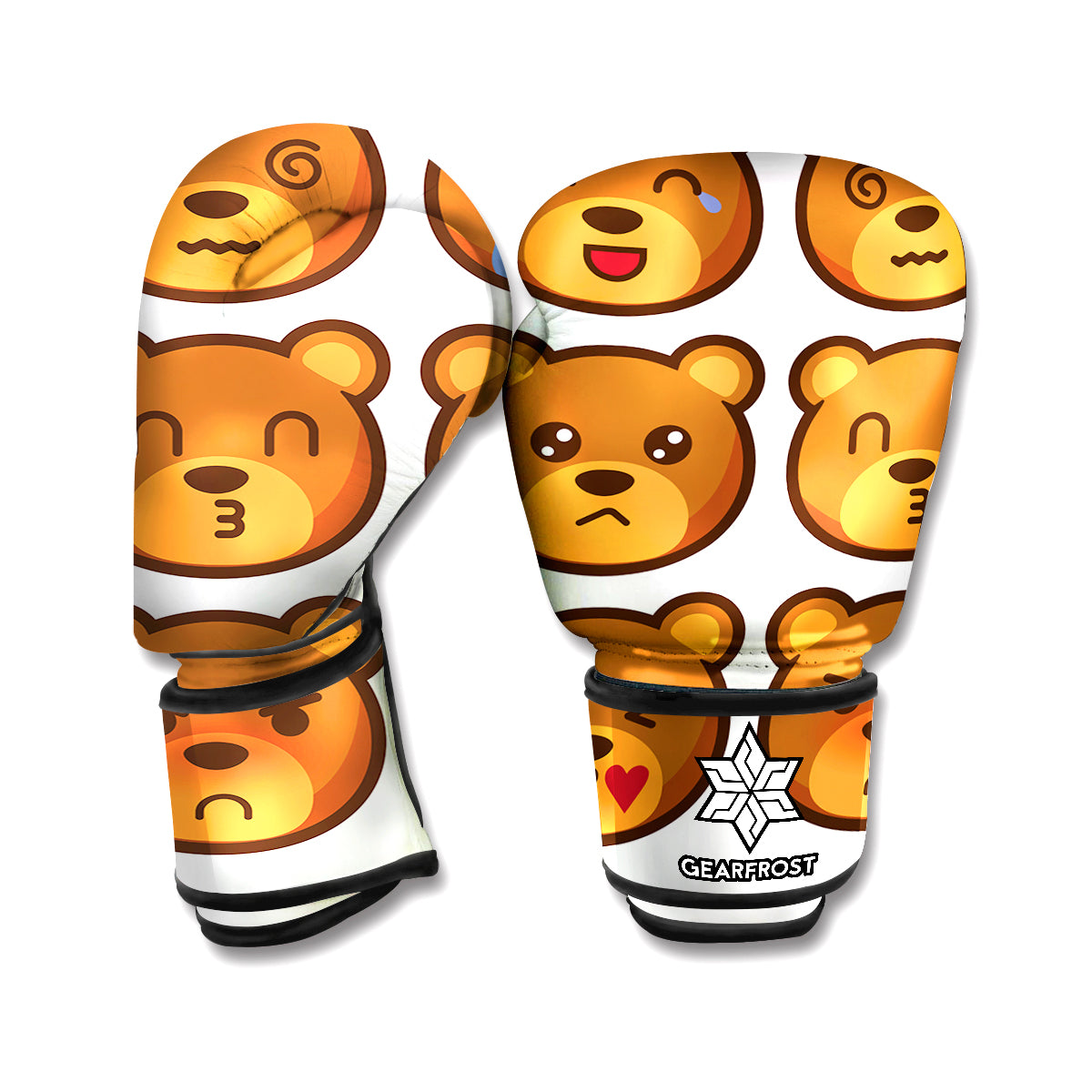 Teddy Bear Emoji Print Boxing Gloves