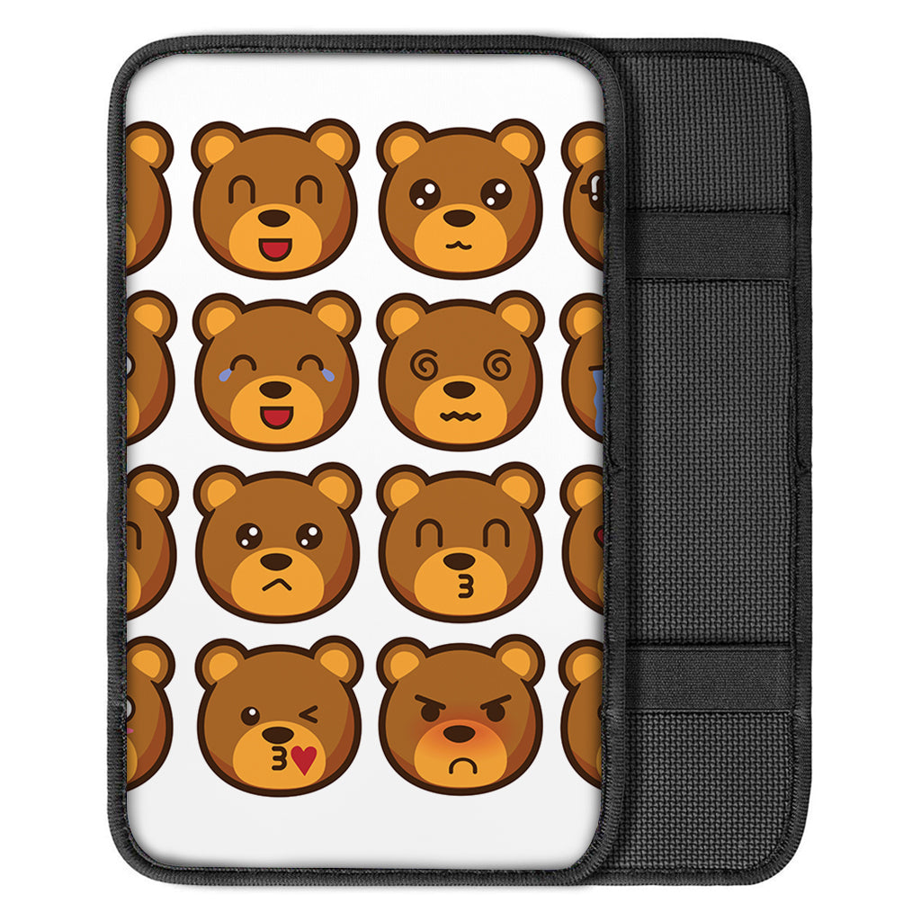 Teddy Bear Emoji Print Car Center Console Cover