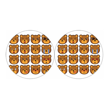 Teddy Bear Emoji Print Car Coasters