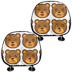 Teddy Bear Emoji Print Car Headrest Covers