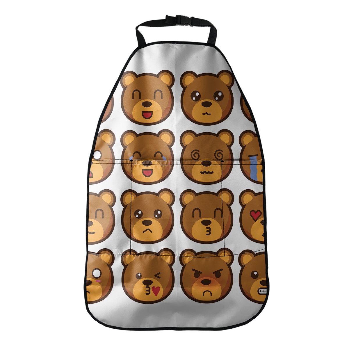 Teddy Bear Emoji Print Car Seat Organizers