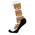 Teddy Bear Emoji Print Crew Socks