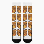 Teddy Bear Emoji Print Crew Socks