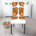Teddy Bear Emoji Print Dining Chair Slipcover