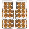 Teddy Bear Emoji Print Front and Back Car Floor Mats