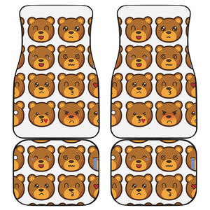 Teddy Bear Emoji Print Front and Back Car Floor Mats