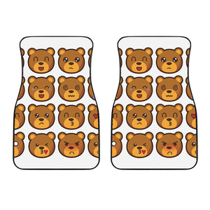 Teddy Bear Emoji Print Front Car Floor Mats