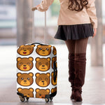 Teddy Bear Emoji Print Luggage Cover