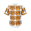 Teddy Bear Emoji Print Men's Baseball Jersey