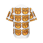 Teddy Bear Emoji Print Men's Baseball Jersey