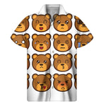 Teddy Bear Emoji Print Men's Short Sleeve Shirt