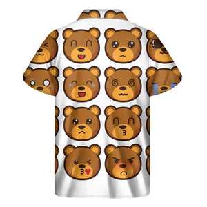 Teddy Bear Emoji Print Men's Short Sleeve Shirt