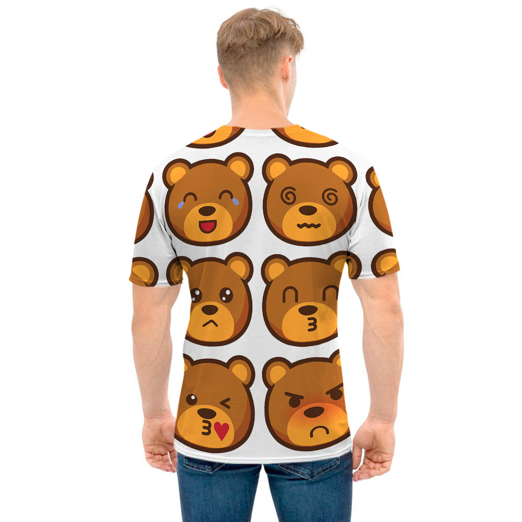 Teddy Bear Emoji Print Men's T-Shirt