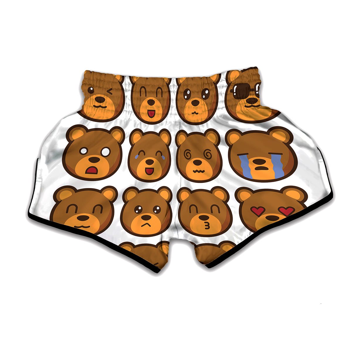 Teddy Bear Emoji Print Muay Thai Boxing Shorts