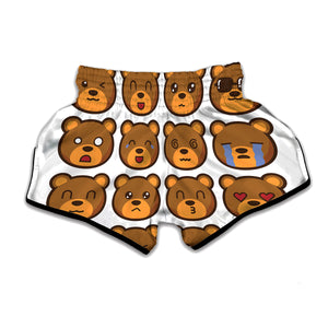 Teddy Bear Emoji Print Muay Thai Boxing Shorts