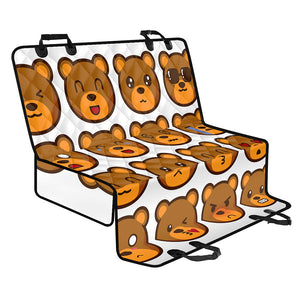 Teddy Bear Emoji Print Pet Car Back Seat Cover