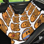 Teddy Bear Emoji Print Pet Car Back Seat Cover