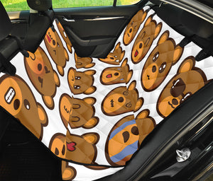 Teddy Bear Emoji Print Pet Car Back Seat Cover