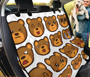 Teddy Bear Emoji Print Pet Car Back Seat Cover