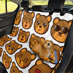 Teddy Bear Emoji Print Pet Car Back Seat Cover