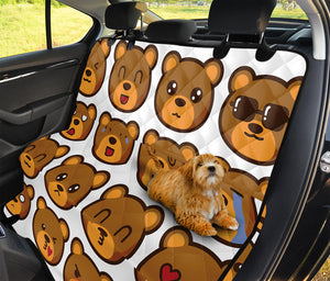 Teddy Bear Emoji Print Pet Car Back Seat Cover