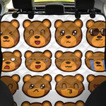 Teddy Bear Emoji Print Pet Car Back Seat Cover