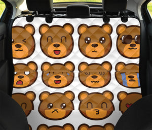 Teddy Bear Emoji Print Pet Car Back Seat Cover