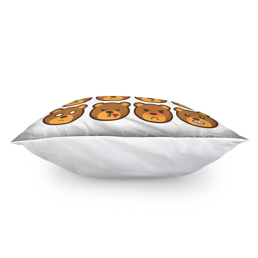 Teddy Bear Emoji Print Pillow Cover