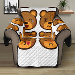 Teddy Bear Emoji Print Recliner Protector