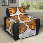 Teddy Bear Emoji Print Recliner Protector