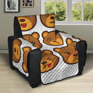 Teddy Bear Emoji Print Recliner Protector