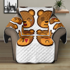 Teddy Bear Emoji Print Recliner Protector