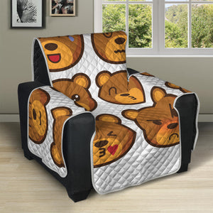 Teddy Bear Emoji Print Recliner Protector