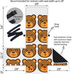 Teddy Bear Emoji Print Recliner Protector