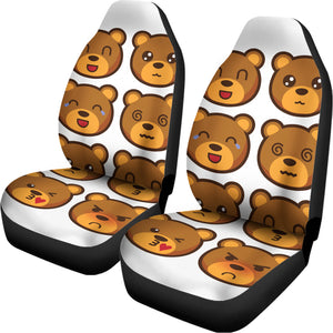 Teddy Bear Emoji Print Universal Fit Car Seat Covers